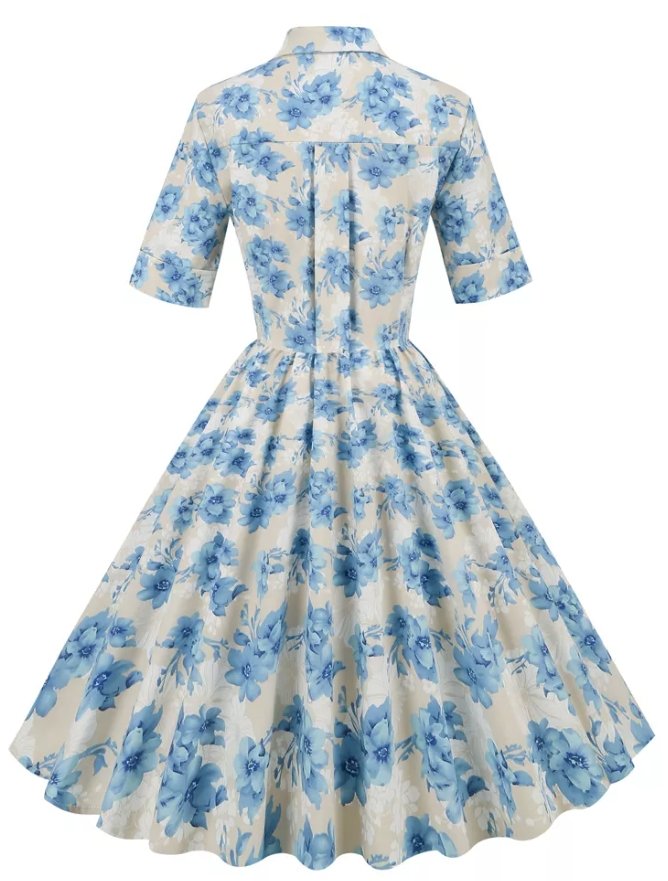 Vestido Floral Anos 50