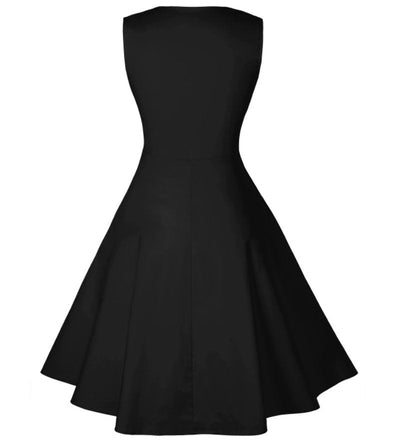 Vestido Plus Size Anos 50 Preto