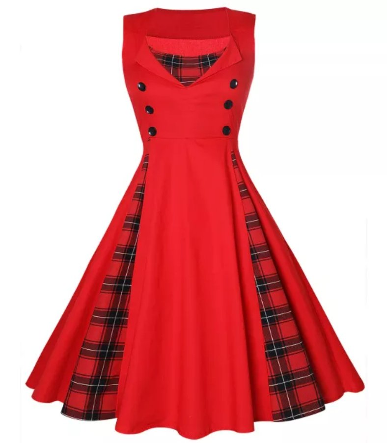 Vestido Vermelho Plus Size Anos 50