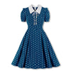 Paris Anos 50 Vestido Azul