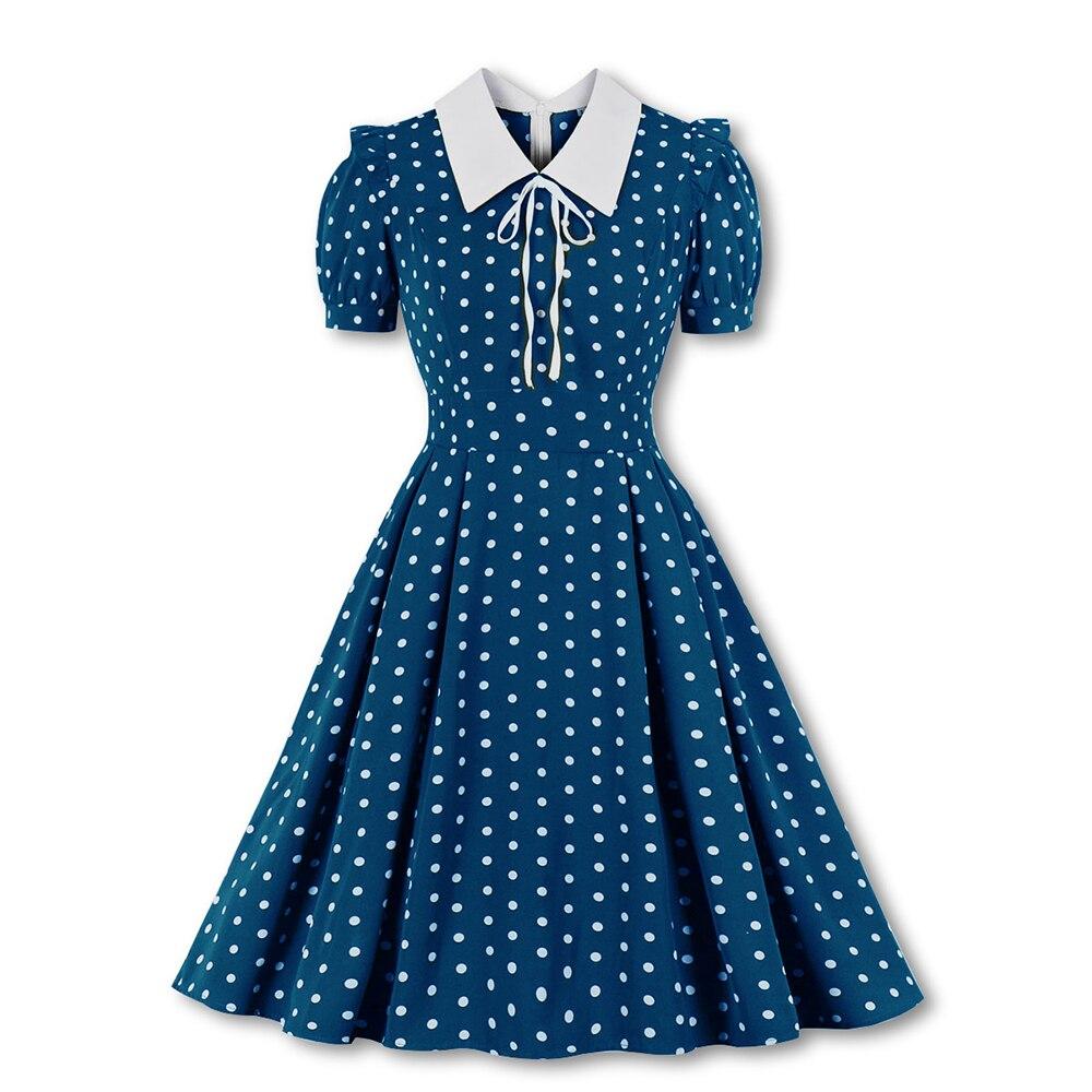 Paris Anos 50 Vestido Azul