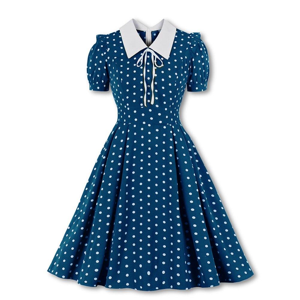 Paris Anos 50 Vestido Azul