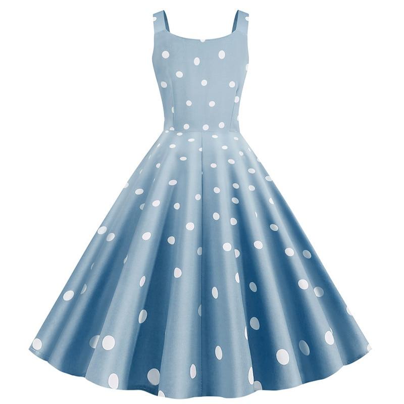 Vestido Pin Up Azul Anos 50