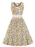 Vestido Pin Up Floral Amarelo Dos Anos 50