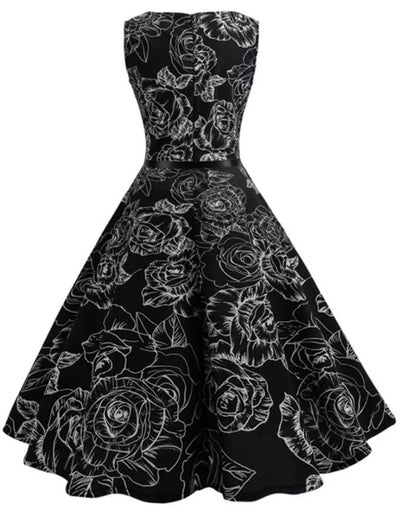 Vestido Pin Up Preto Dos Anos 50