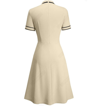 Vestido Chique Dos Anos 60 Bege