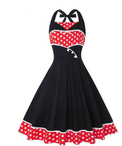 Vestido Vermelho E Preto Dos Anos 60