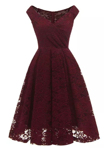 Vestido De Noite Borgonha Dos Anos 60