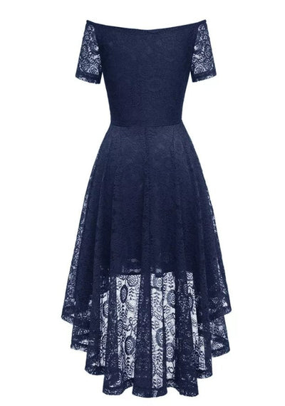 Vestido De Noite Azul Marinho Dos Anos 60