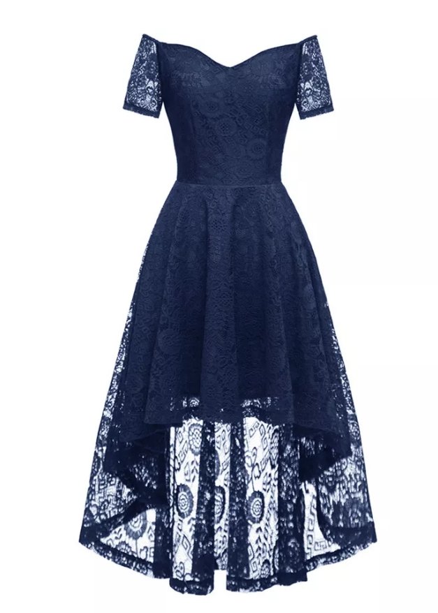 Vestido De Noite Azul Marinho Dos Anos 60