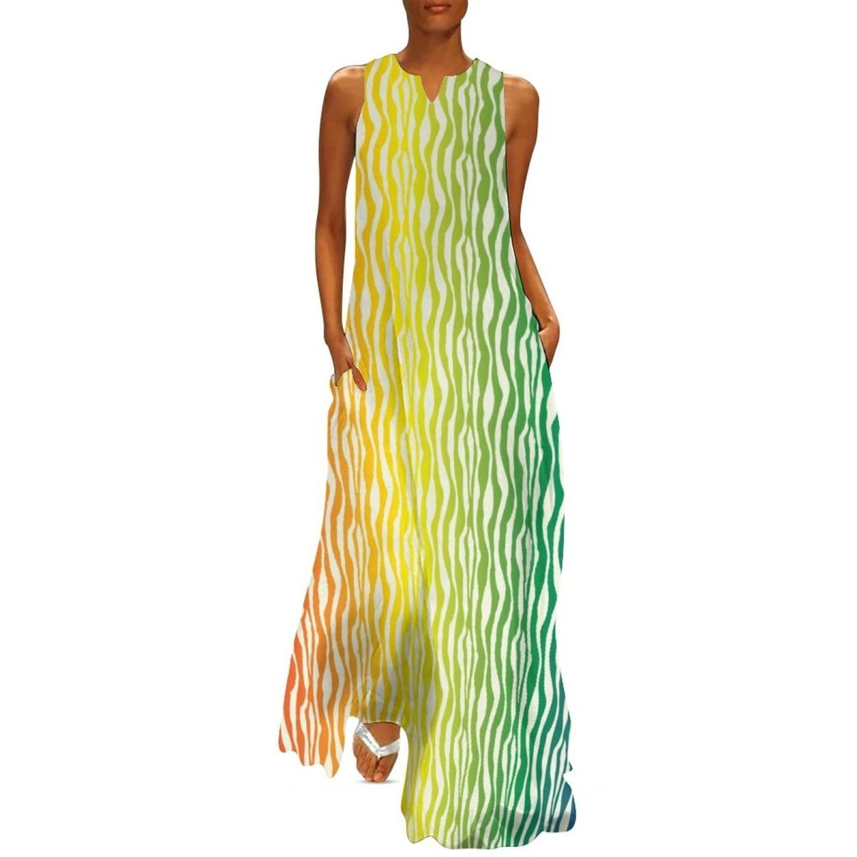 Vestido Vintage Colorido Dos Anos 70