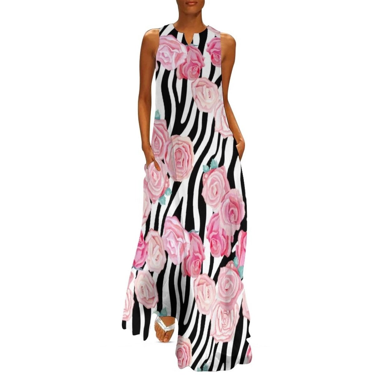 Vestido Vintage Floral Dos Anos 70