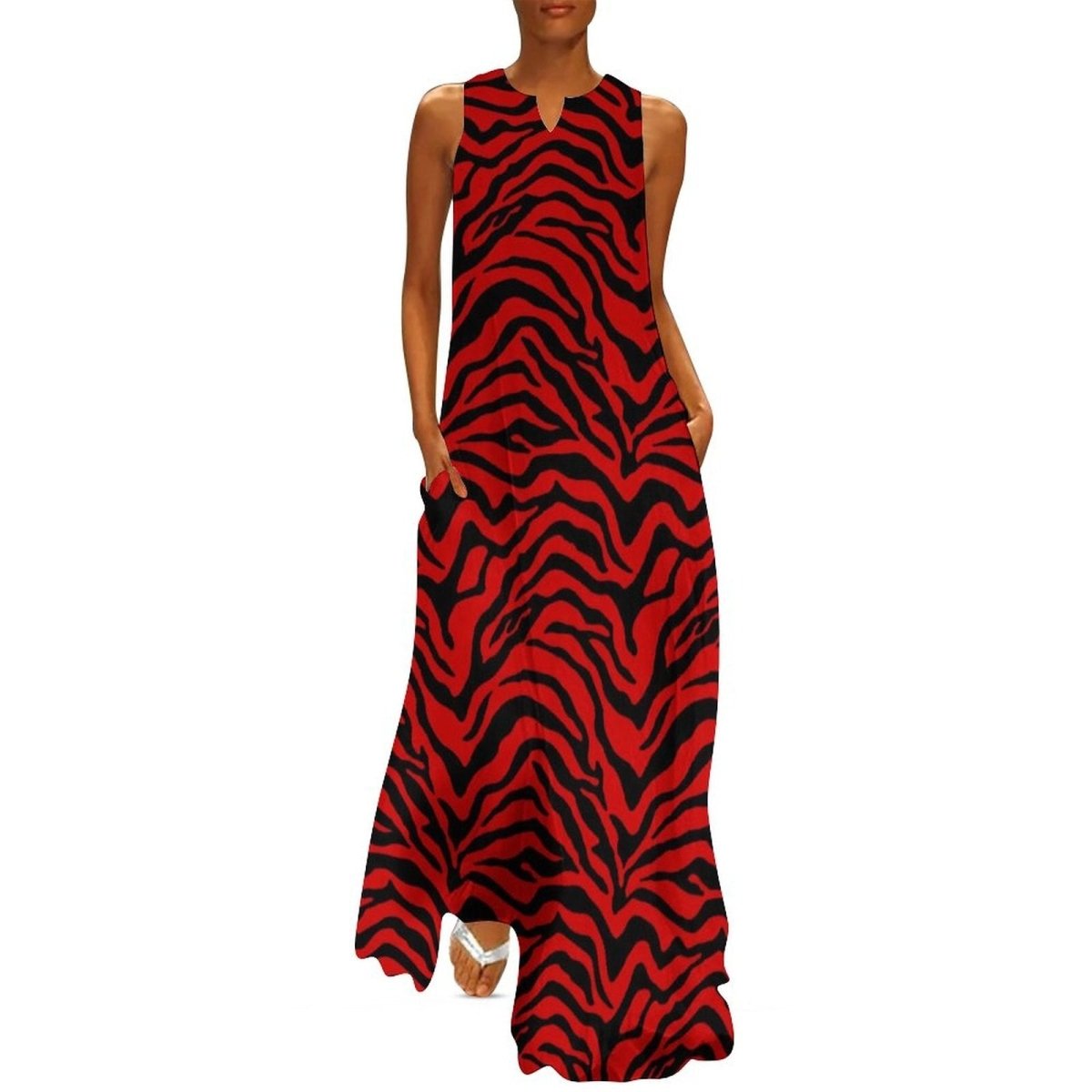 Vestido Vintage Vermelho Dos Anos 70