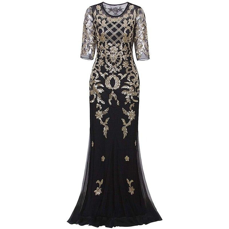 Vestido Dourado Vintage Dos Anos 1920