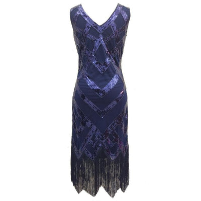Vestido Vintage Anos 20 Azul