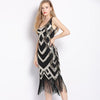 Vestido Vintage Anos 20 Preto Dourado
