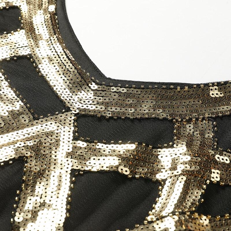 Vestido Vintage Anos 20 Preto Dourado