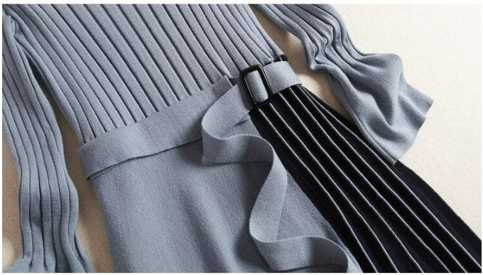 Vestido Assimétrico Anos 40 Azul