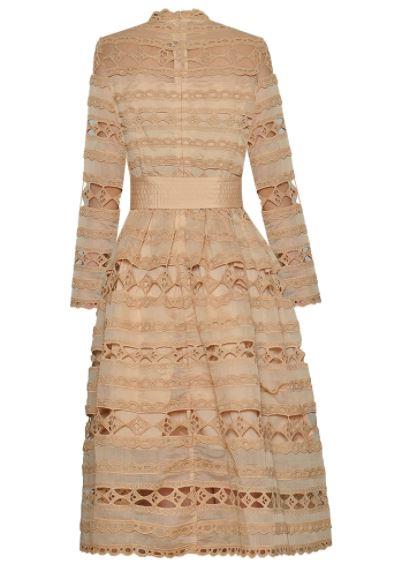 Vestido Champagne Openwork Dos Anos 40