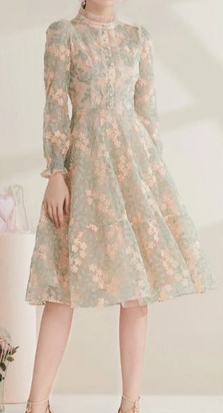 Vestido De Renda Vintage Chique Anos 40 Cinza