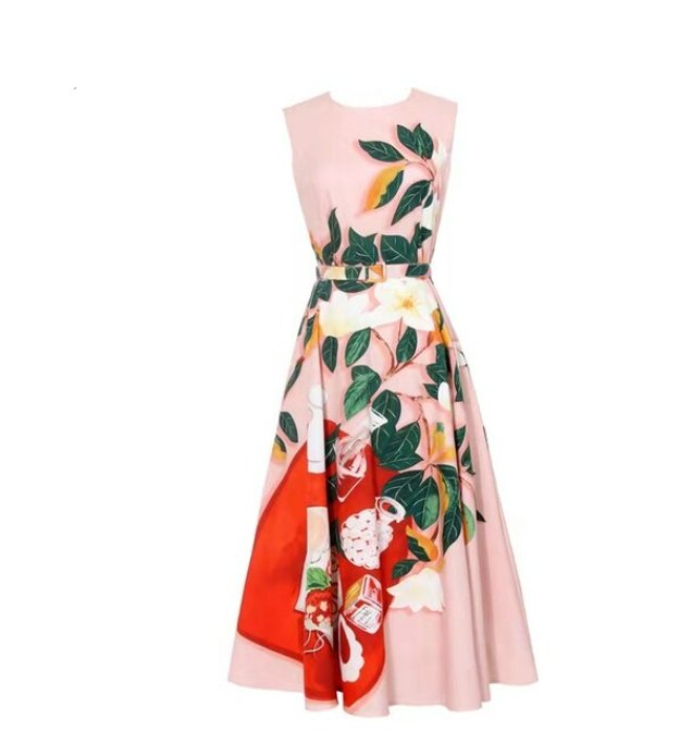 Vestido Floral Rosa Anos 40