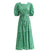 Vestido Floral Verde Anos 40