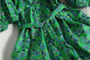 Vestido Floral Verde Anos 40