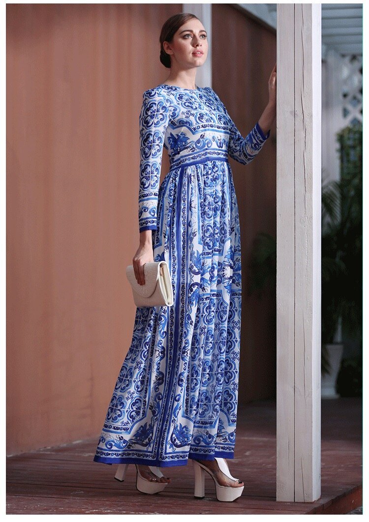 Vestido Azul Plus Size Anos 40