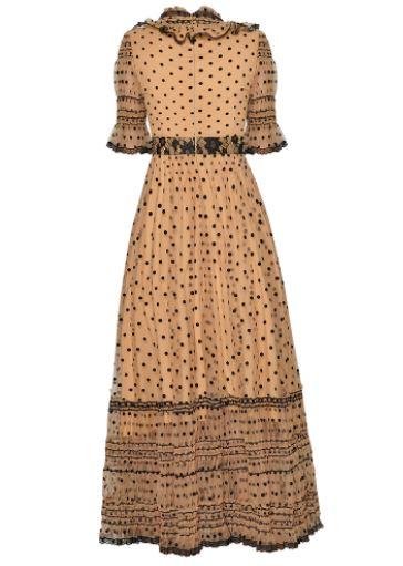 Vestido De Bolinhas Amarelo Anos 40