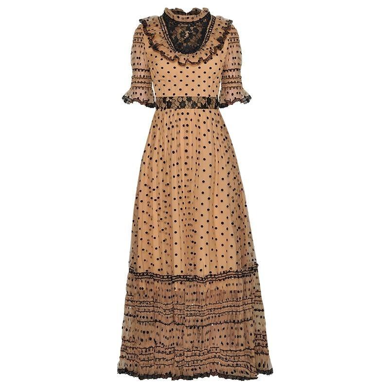 Vestido De Bolinhas Amarelo Anos 40