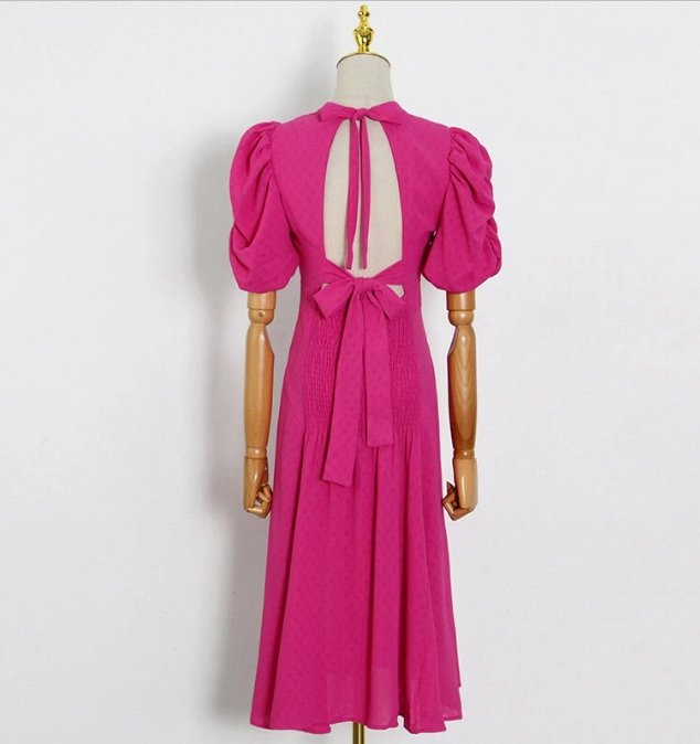 Vestido Volume Rosa Anos 40