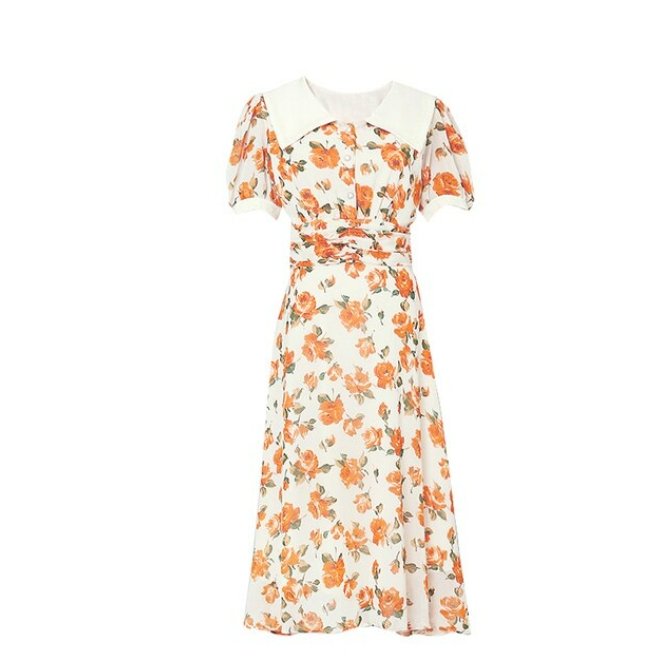 Vestido Floral Vintage Dos Anos 40