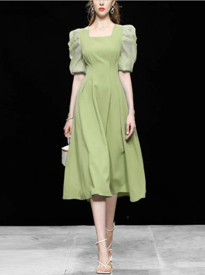 Vestido Vintage Verde Claro Dos Anos 40