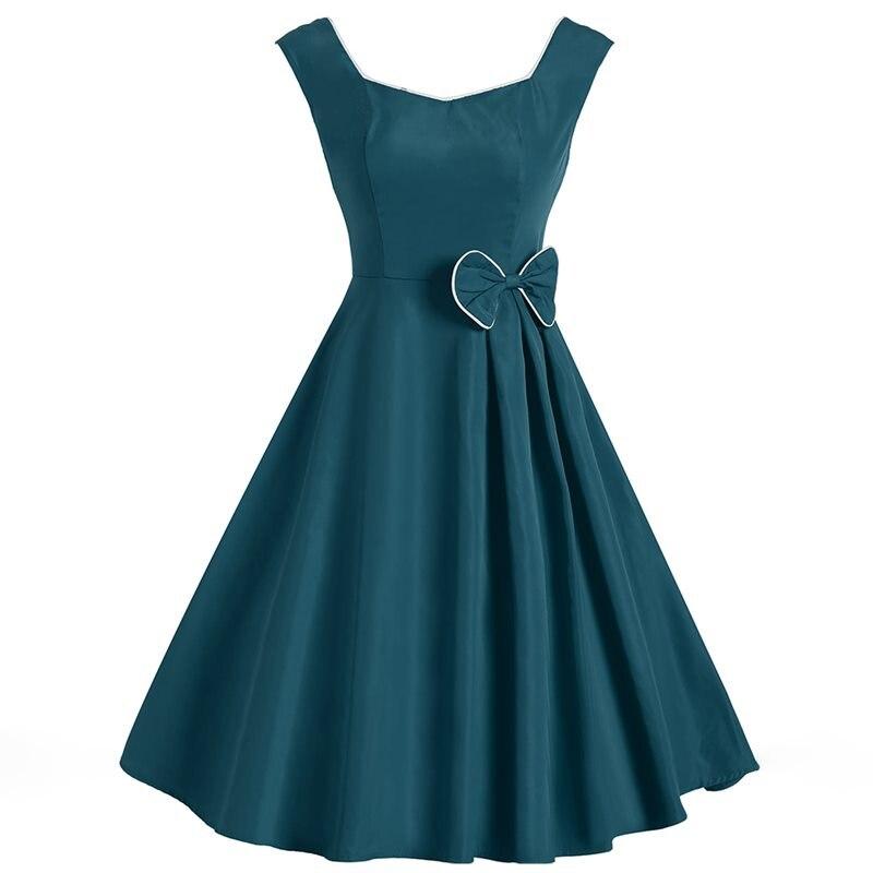 Vestido Chique Anos 50 Azul