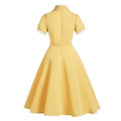 Vestido Gola Alta Anos 50