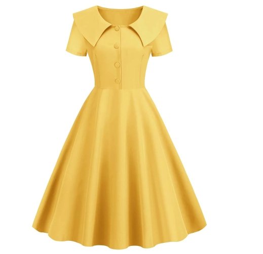 Vestido Amarelo Anos 50