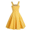 Vestido De Bolinhas Amarelo Anos 50