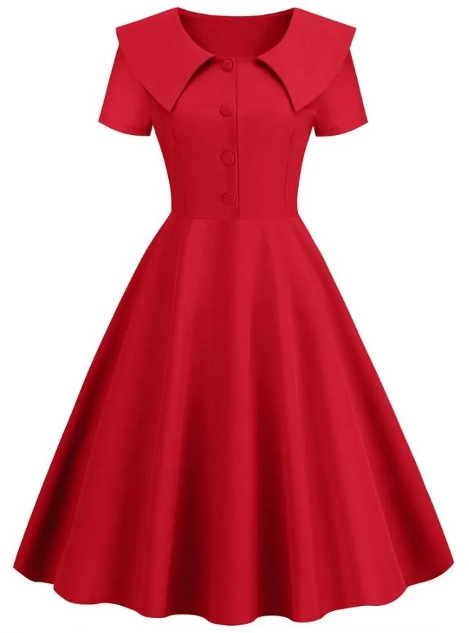 Vestido Vermelho Anos 50