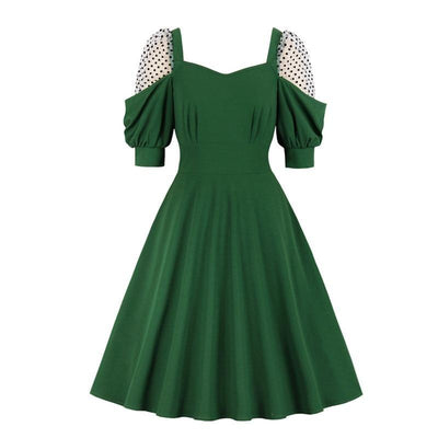 Vestido Feminino Verde Anos 50