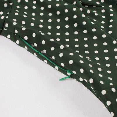 Vestido De Bolinhas Verde Vintage Anos 50