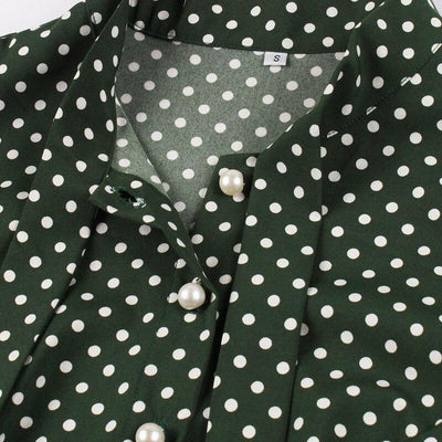 Vestido De Bolinhas Verde Vintage Anos 50