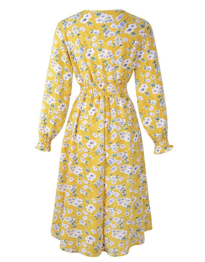 Vestido Elástico Amarelo Dos Anos 60