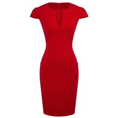 Vestido Dos Anos 60 Vermelho Sólido