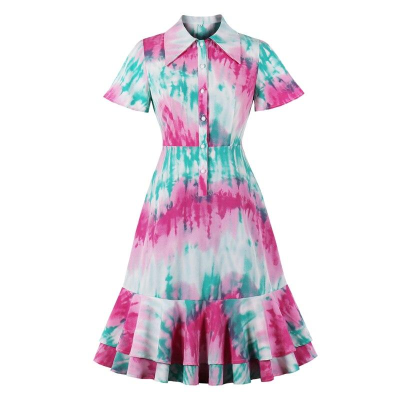 Vestido Tingido Vintage Dos Anos 60