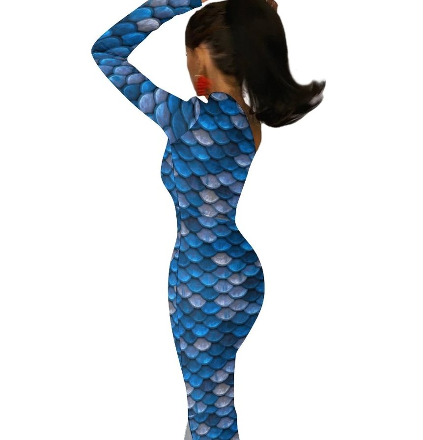 Vestido Azul Anos 70