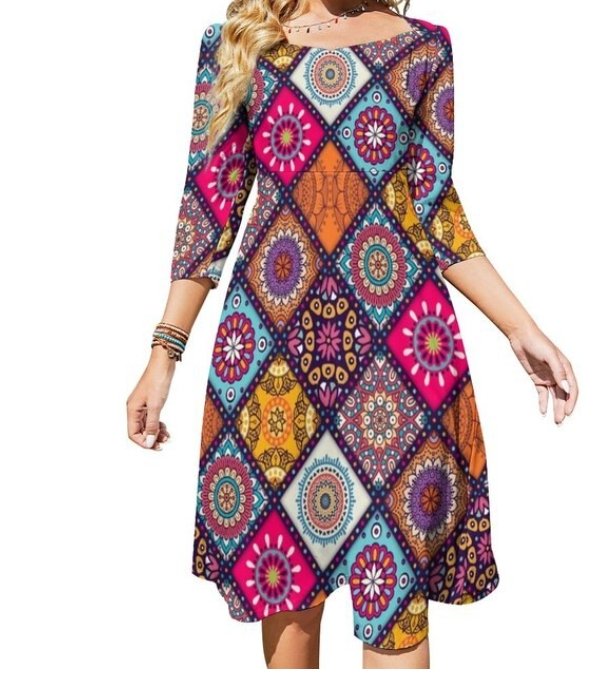 Vestido Colorido Hippie Dos Anos 70