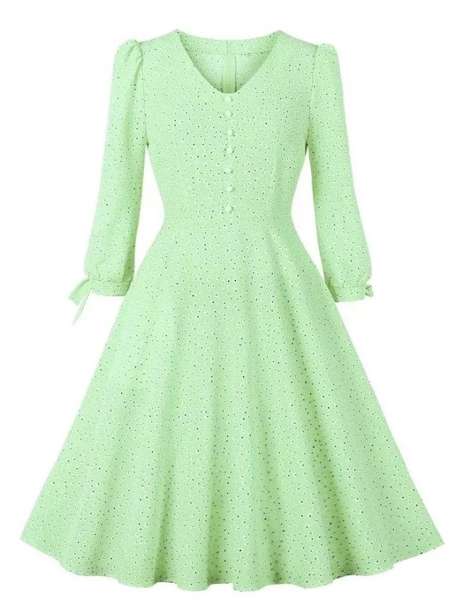 Vestido Vintage Com Botões