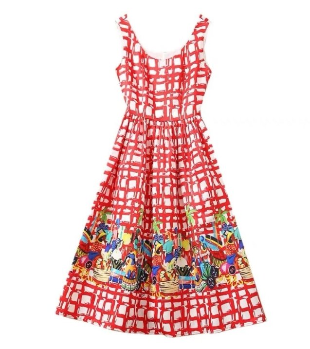 Vestido Xadrez Vermelho Vintage Anos 40