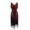 Vestido Charleston Dos Anos 20 - Preto E Vermelho