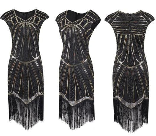 Vestido Charleston Dourado Da Década De 1920
